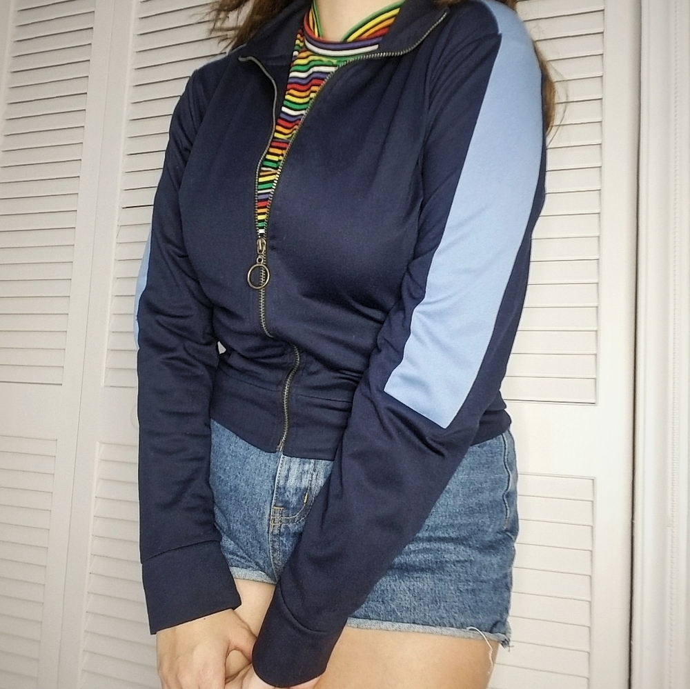 Navy Blue Top Shop Size 6 Track Jacket